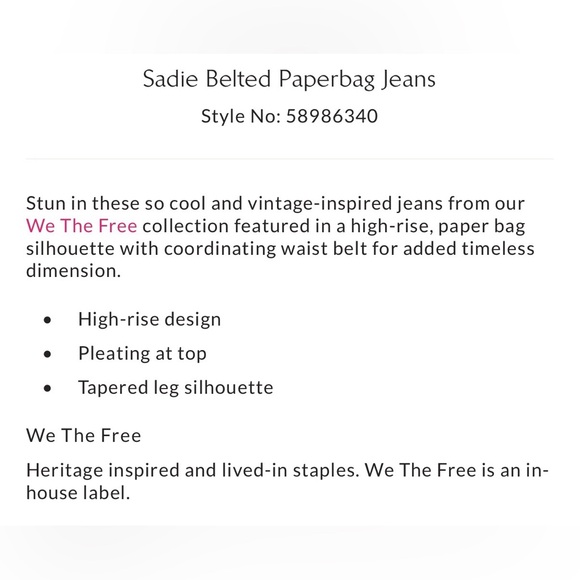 Free People Sadie Belted Paper Bag Jeans - Picture 3 of 3